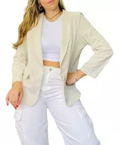 Blazer Feminino Linho Alfaiataria Chique Básico Elegante