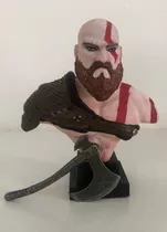 Busto God Of War Kratos Mixture Box + Machado De Ferro.