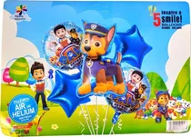 Globos Paw Patrol Metalizados 5 Unidades Cotillon Cumpleaños