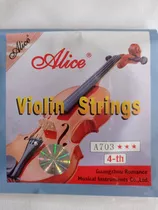 Cuerda 4ta De Violín Alice