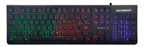 Teclado Gamer Black Eagle Fortrek Multimidia Preto Rainbow U