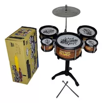 Bateria Infantil 05 Tambor E Prato Rock  Jazz Music Mini Ori