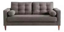 Sofa Sillon 2 Cuerpos 1.40m Premium Diseño Escandinavo Retro Vintage Nordico En Chenille Antidesgarro Patas De Madera