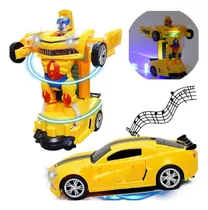 Carrinho Se Transforma Em Robô C/luz E Som Brinquedo Criança