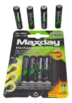 Pila Batería Recargable Triple A X4 Unidades 2800mah 1.2v 