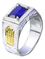 Anel De Formatura Masculino Em Prata 950 E Símbolos Ouro 18k