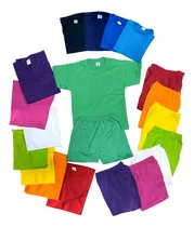 Remera / Short Liso Algodon Para Conjuntos T.4 A 14 Pack X6