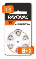 Pila Botón Rayovac Auditiva 13 Premium 6 Unidades 1.45v