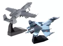 2 Peças 1/100 Flanker Sukhoi Su-27 Com Attack Alloy Plane