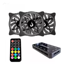 Kit 3 Fans Cooler Led Argb 120mm Rise Laser + Controladora