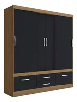 Closet Yardas 4 Puertas 4 Cajones Modelo S453 Freijó Negro