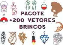 Pacote +200 Vetores Brincos Recorte Laser Router Cnc 