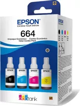 Kit Refil Garrafa De Tinta Epson T664 Original Todas As Core