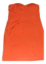 Vestido Sexy Con Volado  Lateral Naranja Egresadas Fiestas 