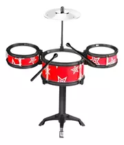 Mini Bateria Musical Com Tambor Prato Baqueta Jazz Drum