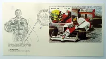 Ayrton Senna Signed Postal Card - 1989