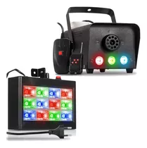 Kit Festa Máquina Fumaça Led 700w Strobo Com Sensor De Som