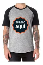 Remera Gris Ranglan Sublimada Personalizada Foto Logo 