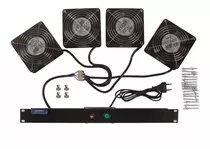 Sistema Kit Ventilação Rack 19'' - 4 Coolers Ventiladores