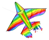 Cometa Para Niños Forma De Avion Arcoiris 1,40 Cm