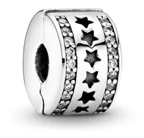 Charm De Clip Pandora Estrellas Fila Plata 925 Original