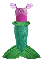 Disfraz Niñas La Sirenita Vestido Sirena C/prendedor Ariel 