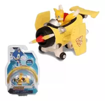 Sonic The Headhog Carrinho Aviao Tails Diecast Fun F01075 Cor Amarelo