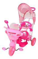 Triciclo Infantil 3 Em 1 Toldo Luzes Música Rosa - Bel Brink