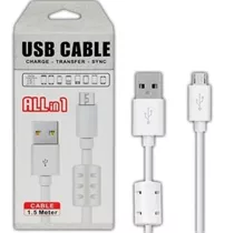 Cabo De Carregamento E Dados Micro Usb V8 Com Filtro 1,5mt