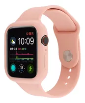 Malla Reloj Silicona Cover Para Apple Watch / Smartwatch Color Rosa 38/40/41