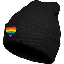 Gorro Macio E Desleixado Funcoolcy Rainbow Heart Hatwinter W