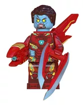 Boneco Blocos De Montar Iron Man Zumbie Marvel Terror