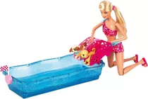 Barbie Natación Y Carrera De Perritos Playset