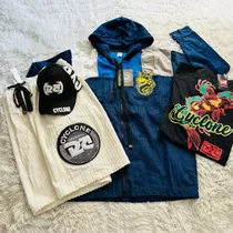 Kit Bermuda Em Veludo Azul + Jaqueta Reggae, Camiseta E Bone