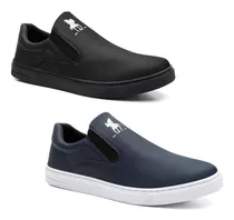 Kit 2 Pares Tenis Slip On Casual Sapatenis Masculino Oferta