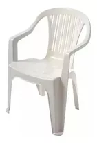 Silla Plastica Con Posabrazos Titan Blanca Gardenlife Color Blanco