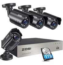 Sistema De Monitoreo Zosi,4 Cámaras 720p,grabadora Dvr 1tb