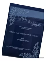 10 Convites De Casamento Em Acrilico Personalizado + Brinde