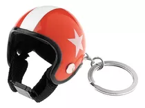 Llavero Casco De Moto Retro Con Estrella