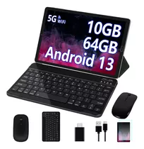 Tablet Goodtel Android 13 G2 10.1  64gb Negra 10gb Ram Procesador Octa-core 2.0ghz Wifi 2.4 5g Bluetooth 5.0 Con Funda Teclado Y Ratón