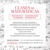 Clases De Matemática, Contabilidad, Estadística, Economía.