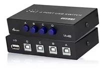 Switch Hub Switcher Abs 4 Port Usb2.0 Tipo-b Impressora Knup