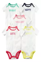 Carters Original Pack 5 Bodies Manga Corta Nena T: 9-12m