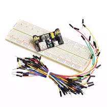 Kit Protoboard 830 + Jumper 65 Peças + Fonte Ajustavel