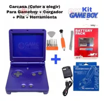 Kit Game Boy Advance Sp Carcasa + Cargador + Extra + H 01