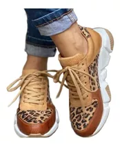 Zapatos Con Estampado De Leopardo Para Mujer Zapatillas De C