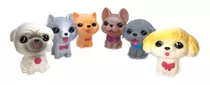 Set X 6 Cachorros Cute Pets  Juego Para Un Baño Divertido