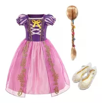 Disfraz Rapunzel Con Peluca Niña Importad Regalo Cumpleaños 