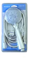 Kit De Ducha Teléfono Manguera Soporte Cromado Acero Inox