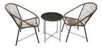 Set Acapulco 2 Sillas Asuncion + Mesa Plegable Metal Redonda